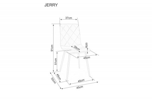 Jídelní židle JERRY VELVET - BAREVNÁ VARIANTA: Béžová