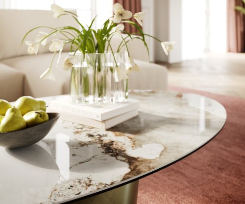 Konferenčný stolík Edge oválny 140x80 cm keramika Minas Melange Conis