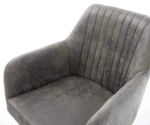 Jídelní židle Greg-Flex šedá vintage křížová podnož široká nerezová