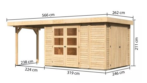 Dřevěný zahradní domek RETOLA 4 Dekorhome - ŠÍŘKA: 543 cm