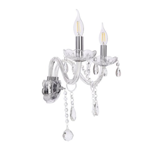 Nástenná lampa Cristallo 2x40W E14 priehľadná