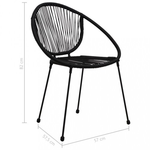 Zahradní židle 2 ks polyratan černá Dekorhome