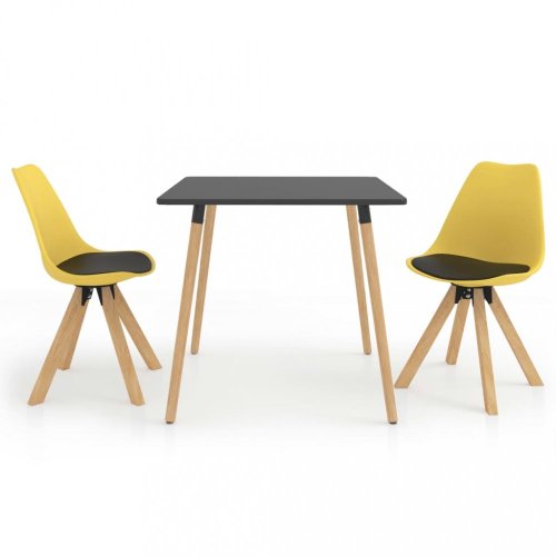 Jídelní set 2+1 buk / umělá kůže / plast Dekorhome