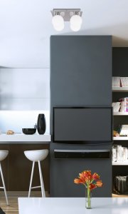 Stropná lampa s bielym tienidlom na guľu 4xG9 Oden