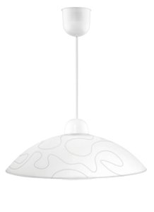 Závesná lampa Malibu z bieleho skla