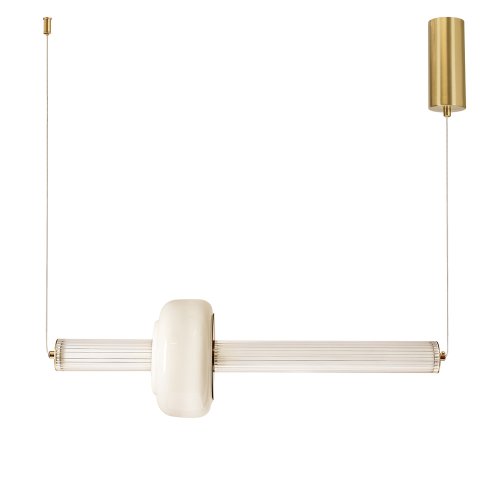 PURAS lampa wisząca pozioma 15W LED 3000K klosz bezbarwny+biały