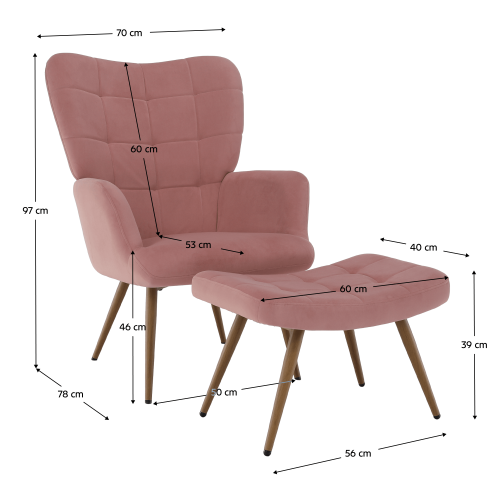 Křeslo s podnožkou HABEN