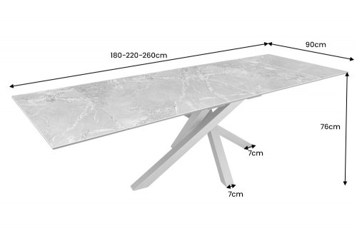 Jedálenský stôl DOSHAR Dekorhome - BAREVNÁ VARIANTA: Bielo-sivý mramor
