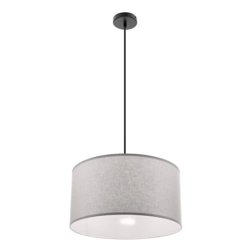 Závesná lampa SHANTI čierna 1x40W E27 tienidlo sivá
