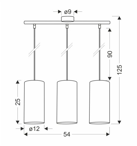 Závěsná lampa Fleri černá 3x60 e27 stínidlo 12x25 béžový ratan