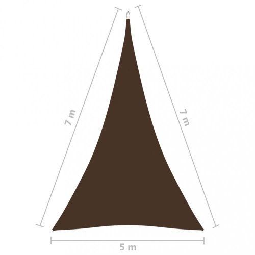 Tieniaca plachta trojuholníková 5 x 7 x 7 m oxfordská látka Dekorhome - BAREVNÁ VARIANTA: Sivohnedá taupe