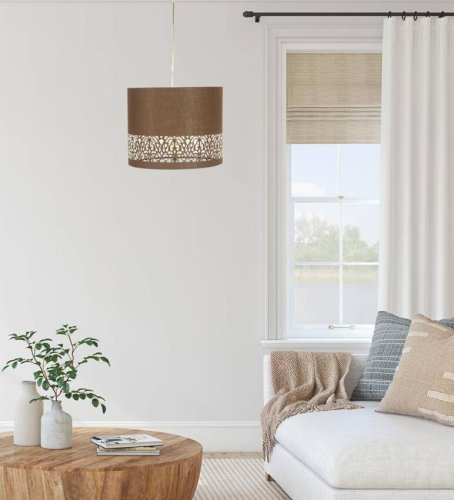 Závesná stropná lampa 1X60W hnedá ARABESCA