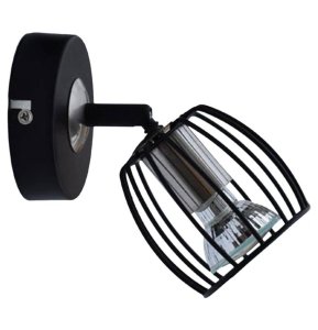 Nástenná lampa 1X3W LED GU10 matná čierna+saténová ZONK