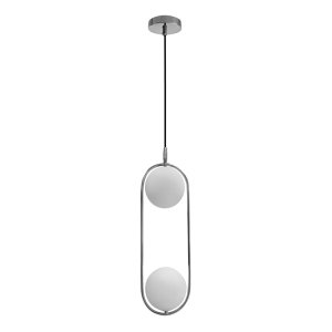 Závěsná lampa Cordel chrom 2x20W G9 s bílým stínidlem