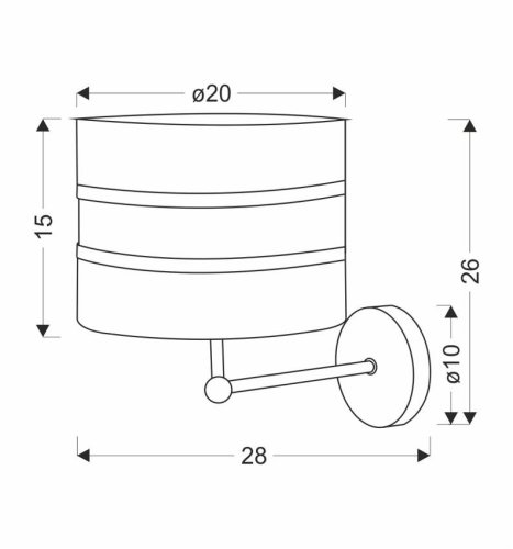 Nástenná lampa Andy, čierna, 1x40W, tienidlo E27, biela + zlatá