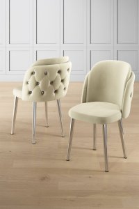 Súprava stoličiek (4 kusy) Axle - Cream, Chrome
