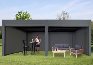 Bioklimatická pergola HWC-L46 3x6 s 6 bočními stěnami