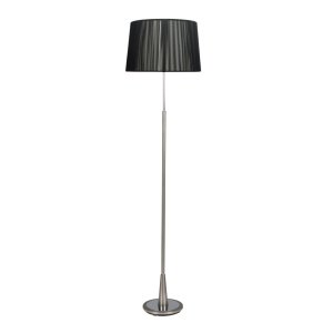 Stojacia lampa Dera saténová 1x60W E27 tienidlo čierna