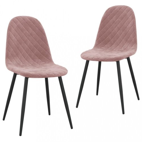 Jídelní židle 2 ks samet / kov Dekorhome - BAREVNÁ VARIANTA: Růžová