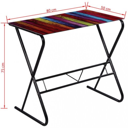 Sklenený písací stôl viacfarebný Dekorhome