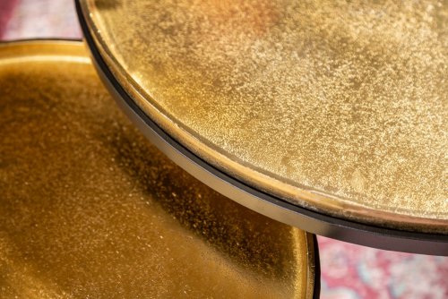Odkládací stolek 2 ks GAIA Dekorhome - BAREVNÁ VARIANTA: Zlatá