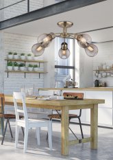 Stropná lampa s patinovaným drôteným tienidlom 5x60W Gliva