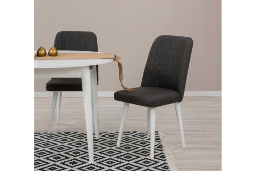 Jedálenský set s rozkladacím stolom a stoličkami (3 kusy) Vina 1053 - White, Anthracite