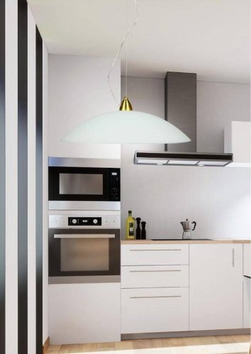 LAMPA SUFITOWA WISZĄCA OTEO  E27 BIAŁY MOSIĄDZ MAT