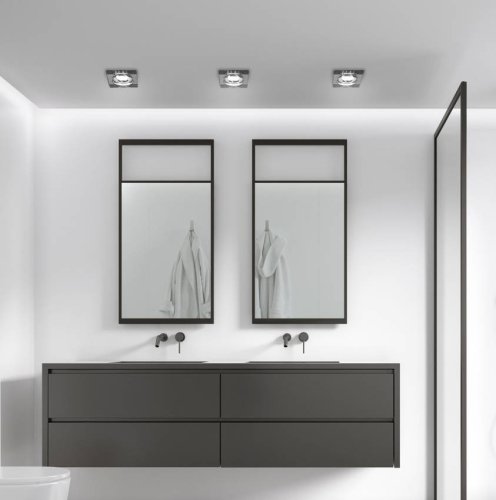 Sada 3 černých čtvercových LED stropních světel SS-16
