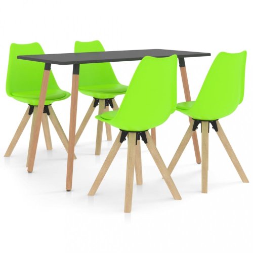 Jedálenský set 4 + 1 buk / umelá koža / plast Dekorhome
