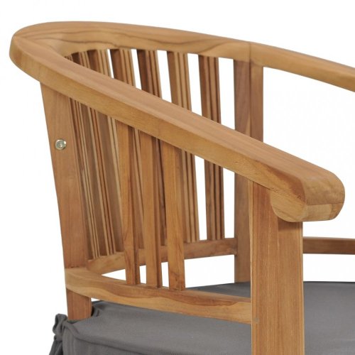 Zahradní židle s poduškami 2 ks  teakové dřevo Dekorhome - BAREVNÁ VARIANTA: Krémová