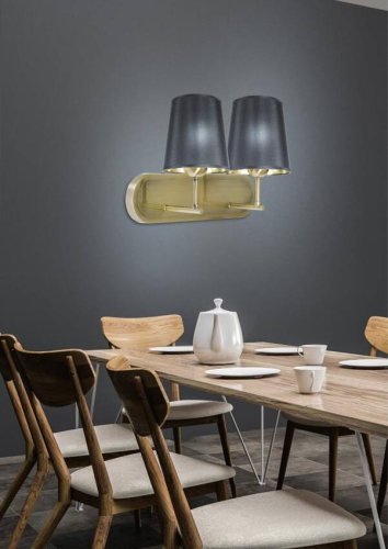 Dvojitá nástenná lampa Milonga čierna/patina