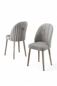 Súprava stoličiek (2 kusy) Mara - Grey, Chrome