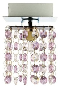 Stropní lampa G9 Classic chrom/fialové křišťálové světlo