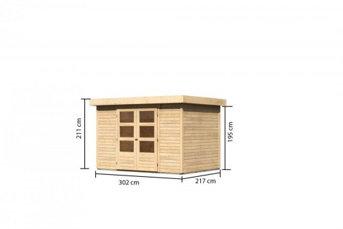 Dřevěný zahradní domek 302 x 217 cm Dekorhome - BAREVNÁ VARIANTA: Šedá