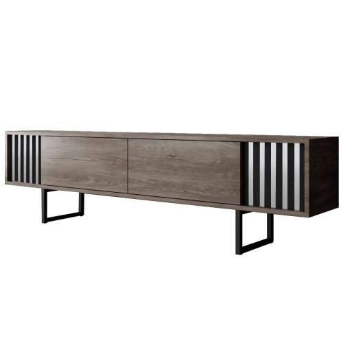 TV stolek Chrome Line - Walnut, Black