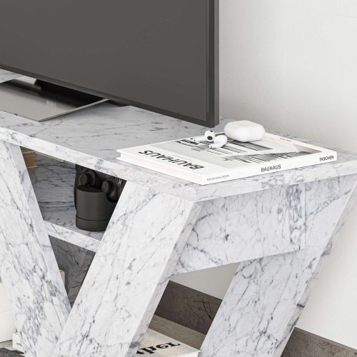 TV stolek Pipralla - Carrara Marble