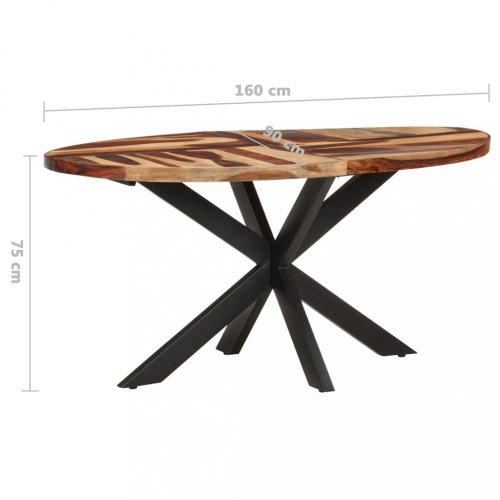 Jídelní stůl akácie / černá Dekorhome - ROZMĚR: 160x90x75 cm