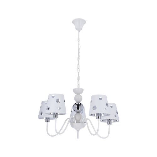 Biely luster závesná lampa 5xE14 Batley Ledea