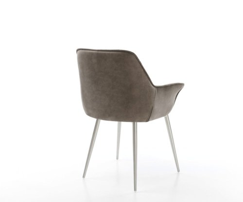 Jedálenská stolička Kaira-Flex mikrovlákno taupe vintage 4-nohá zúžená