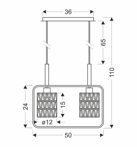 Závesná lampa Crown, čierna, 2x40W, E27, béžové tienidlo