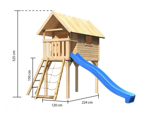 Dětská hrací věž se skluzavkou Dekorhome - BAREVNÁ VARIANTA: Modrá