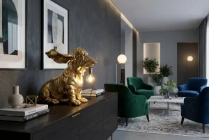 Stolní lampa GOLDEN DACHSHUND Dekorhome