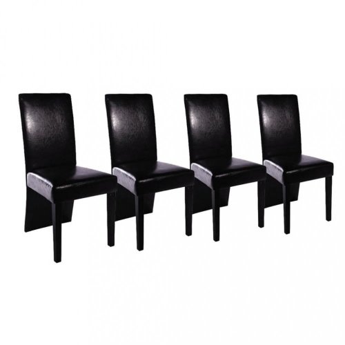 Jídelní židle 4 ks umělá kůže / dřevo Dekorhome - BAREVNÁ VARIANTA: Tmavě hnědá