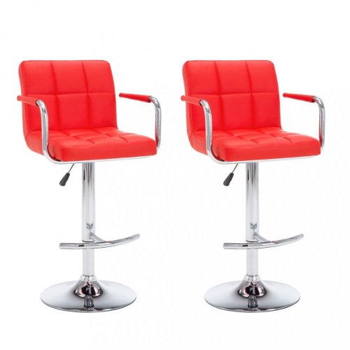 Barové židle 2 ks umělá kůže / kov Dekorhome - BAREVNÁ VARIANTA: Bílá