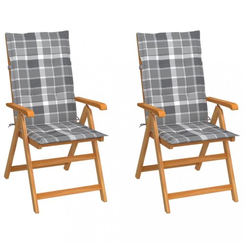 Zahradní židle 2 ks teak / látka Dekorhome