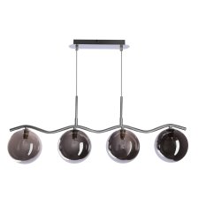 Závesná lampa LUMOS 4x20W G9 chrómové tienidlá zo skla grafitové moderné elegantné svietidlo do obývačky jedálne do spálne glamour