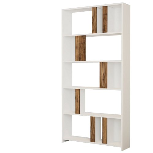 Knihovna Lima - White, Walnut