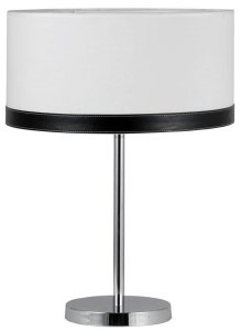 Stolová lampa z chrómového plátna/kože Tida