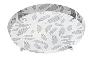 Stropní lampa chrom/bílá kulatá 30cm Fikus